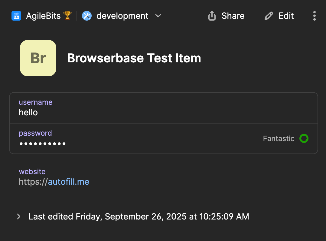 An example autofill.me Login