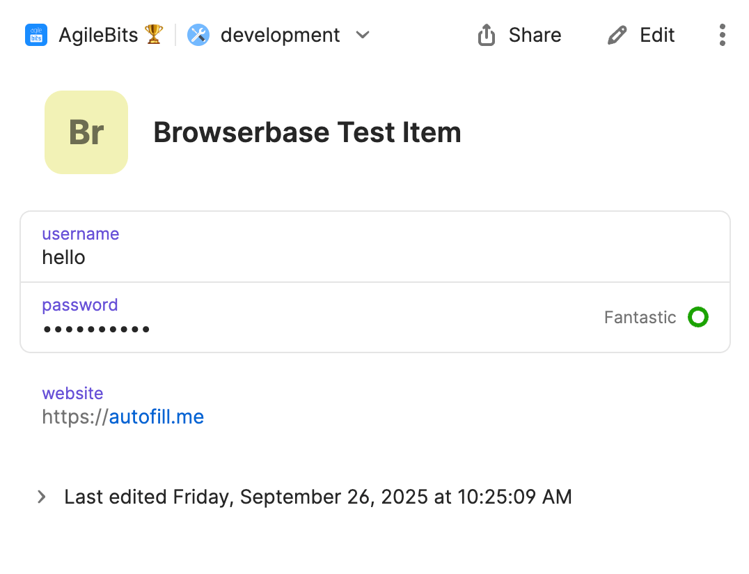 An example autofill.me Login